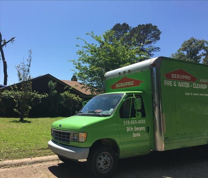 servpro box truck at site